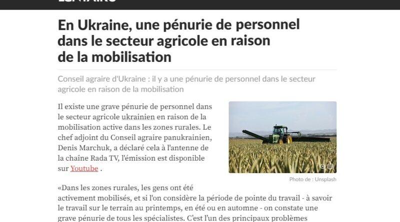 penurie agricole